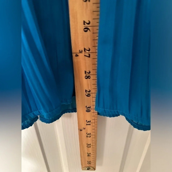 MAEVE XS Anthropologie Blue Flouncy Tunic Dress $128 Pleated Ruffle Hem - Picture 6 of 14